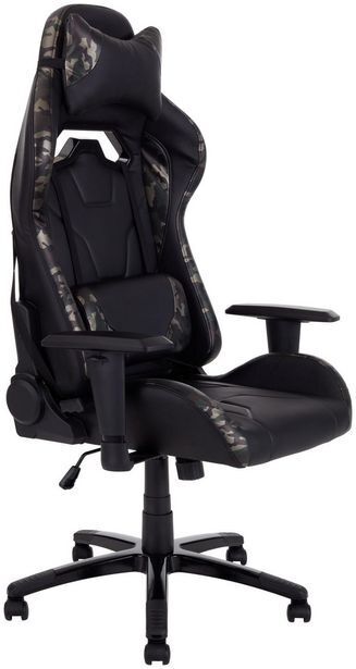 Möbelix Gaming stuhl racer military mit rückenkissen, schwarz Angebot