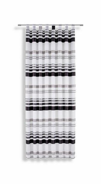 Möbelix Vorhang mit schlaufen und band felice b: 145 cm, schwarz/weiß Angebot