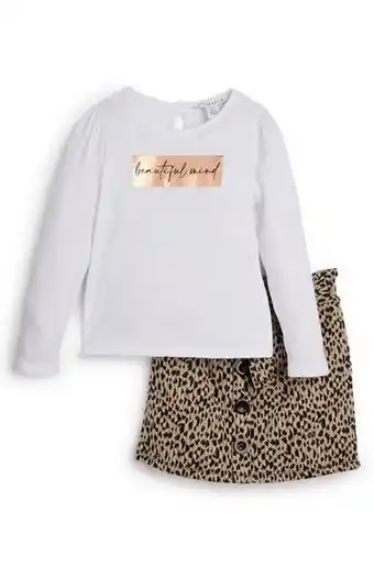 Primark Set aus weißem oberteil und rock mit animal-print (kleine mädchen) Angebot