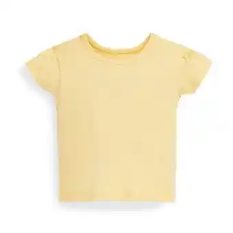 Gelbes geripptes t-shirt für babys (m)