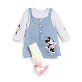 3-teiliges „disney minnie maus“ jeans-latzkleid-set für babys (m)
