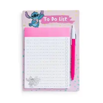 Rosa „disney lilo & stitch“ to-do-liste mit stift