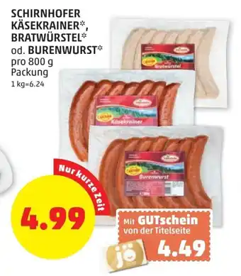 PENNY Schirnhofer Käsekrainer Bratwürstel 800g Angebot