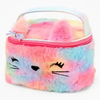 Claire's Furry rainbow kitty makeup bag Angebot