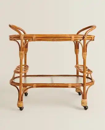 ZARA HOME Servierwagen aus rattan und gehämmertem glas Angebot