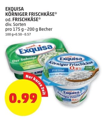 PENNY Exquisa Körniger Frischkäse 175g-200g Angebot