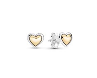 Pandora Gewölbtes goldenes herz ohrstecker Angebot