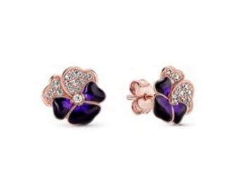 Pandora Dunkelviolette stiefmütterchen ohrringe Angebot