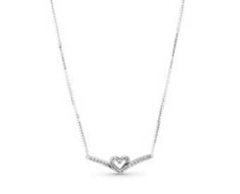 Pandora Funkelndes wishbone herz collier-halskette Angebot