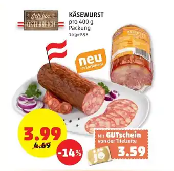 PENNY Käsewurst 400g Angebot