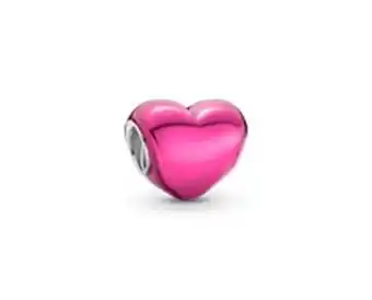 Pandora Metallic rosafarbenes herz charm Angebot