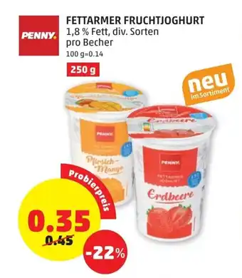 PENNY Fettarmer Fruchtjoghurt 250g Angebot