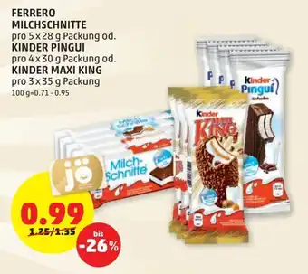 PENNY Ferrero Milchschnitte 5x 28 g Angebot