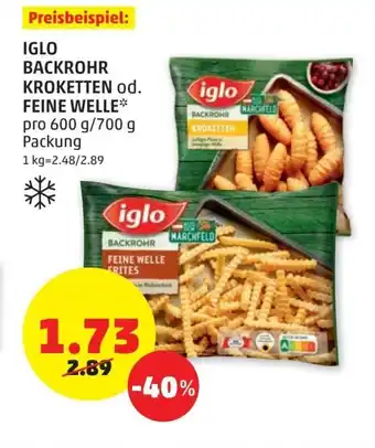 PENNY Iglo Backrohr Kroketten 600g/700g Angebot