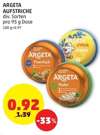 PENNY Argeta Aufstriche 95g Angebot
