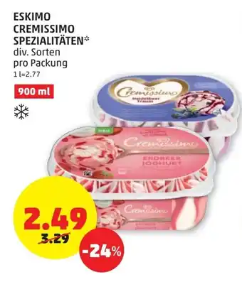 PENNY Eskimo Cremissimo Spezialitaten 900 ml Angebot