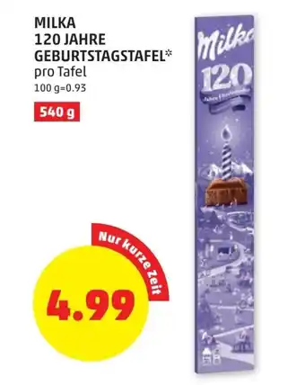 PENNY Milka 120 Jahre Geburtstagstafel 540g Angebot