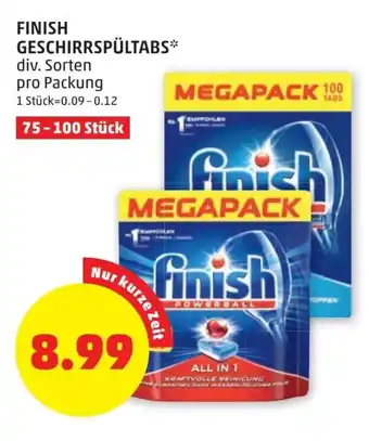 PENNY Finish Geschirrpültabs 75-100 Angebot