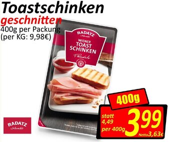 Wurstico Toastschinken 400g Angebot