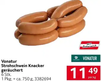Transgourmet Vonatur Strohschwein Knacker Geräuchert 750.g Angebot