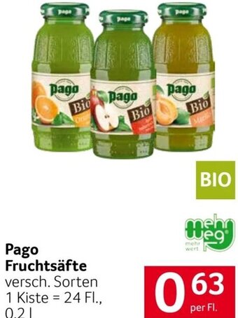 Transgourmet Pago Fruchtsäfte Angebot