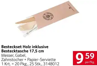 Transgourmet Besteckset Holz Inklusive Bestechtasche 17,5 cm Angebot