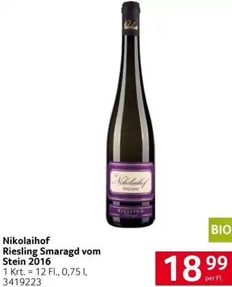 Transgourmet Nikolaihof Riesling Smaragd Vom Stein 2016 Angebot
