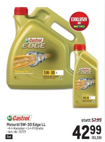 Metro Motoröl 5W-30 Edge LL Angebot