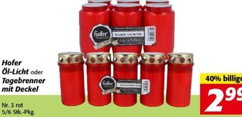 Nah&Frisch Hofer Öl-Licht oder Tagebrenner Mit Deckel Angebot