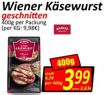 Wurstico Wiener Käsewurst 400per Packung Angebot