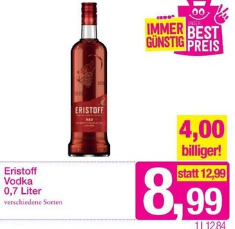 Sutterlüty Eristoff Vodka 0,7 Liter Angebot