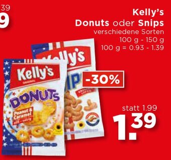 Unimarkt Kelly's Donuts oder Snips 100-150g Angebot