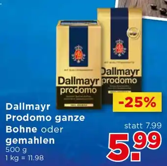 Unimarkt Dallmayr Prodomo Ganze Bohne 500g Angebot