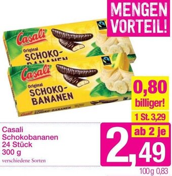Sutterlüty Casali Schokobananen 24 Stück 300g Angebot