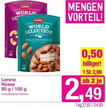 Sutterlüty Lorenz Nüsse 90g/100g Angebot