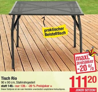 Maximarkt Tisch Rio 90 x 90 cm Angebot