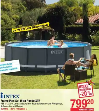 Maximarkt Frame Pool Set Ultra Rondo XTR 488 x 122 cm Angebot