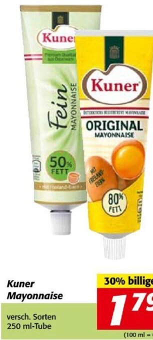 Nah&Frisch Kuner Mayonnaise 250 ml Angebot