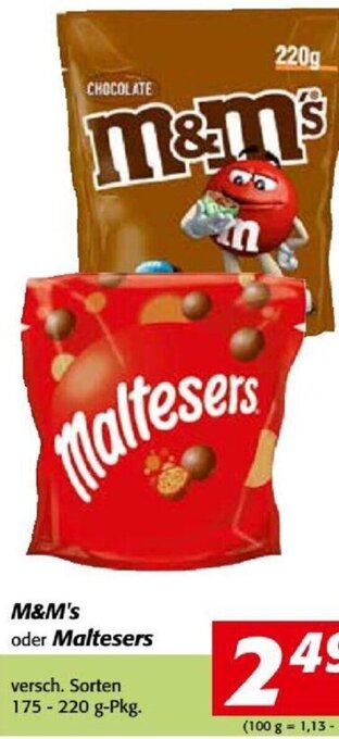 Nah&Frisch M&M's oder Maltesers 175-220 g Angebot