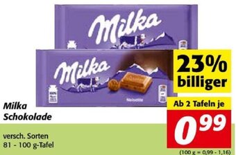 Nah&Frisch Milka Schokolade 81-100 g Angebot