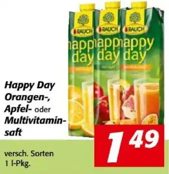 Nah&Frisch Happy Day Orangen-, Apfel-oder Multivatamin-Saft 1 I-Pkg. Angebot