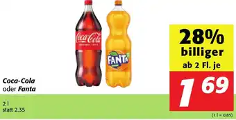 Strasser Markt Coca-Cola oder Fanta 2 Liter Angebot