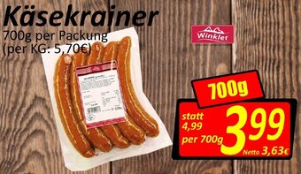 Wurstico Käsekrainer 700g Angebot