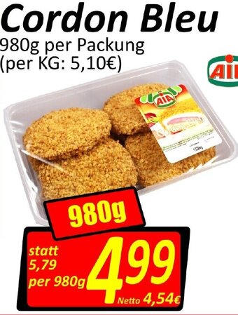 Wurstico Cordon Bleu 980g Angebot