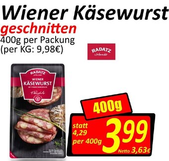 Wurstico Wiener Käsewurst 400g Angebot