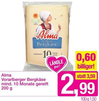 Sutterlüty Alma Vorarlberger Bergkäse Mind. 10 Monate gereift 200 g Angebot