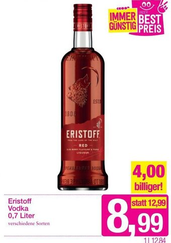Sutterlüty Eristoff Vodka 0,7 liter Angebot
