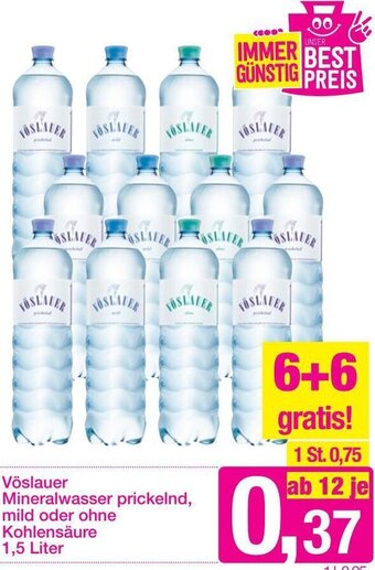 Sutterlüty Vöslauer Mineralwasser Prickelnd, Mild oder Ohne Kohlensäure 1,5 Liter Angebot