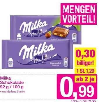 Sutterlüty Milka Schokolade 92 g/ 100 g Angebot
