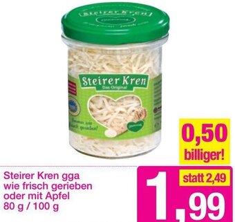 Sutterlüty Steirer Kren Gga Wie Frisch Gerieben oder Mit Apfel 80 g/ 100 g Angebot